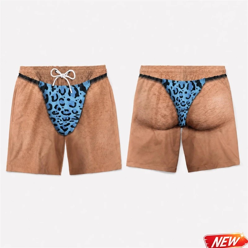 Trunks Board Surf - 재미있는 남성용 3D 프린트 레오파드 프린트