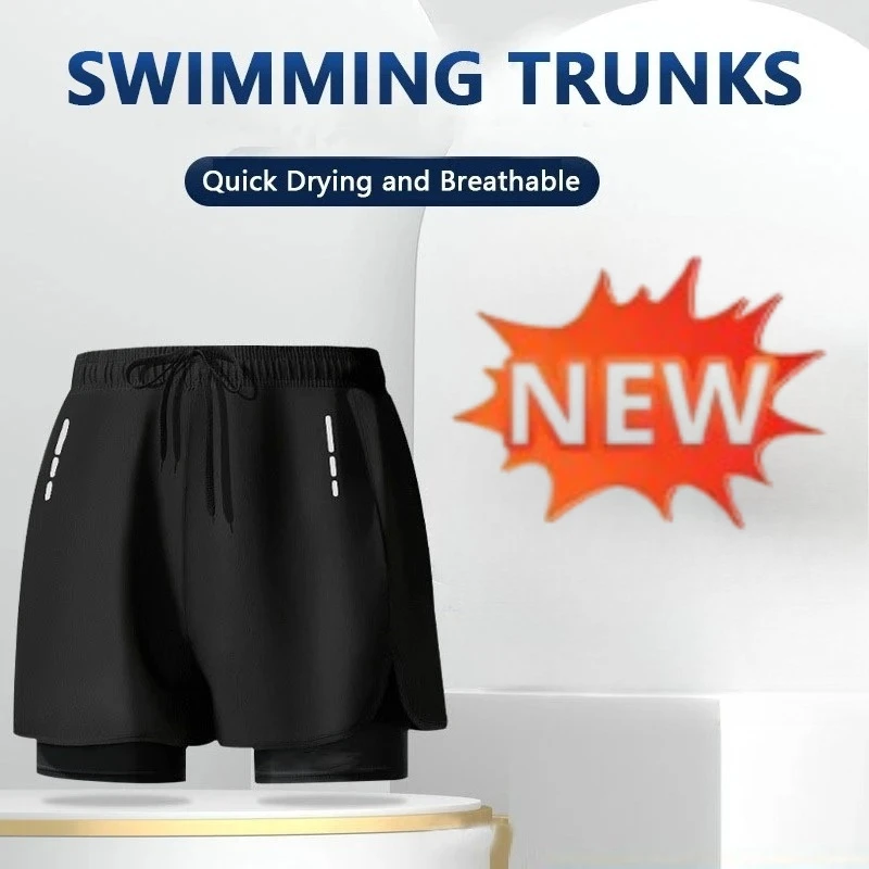 Swim Trunk Quick Dry - 남성용 2-in-1 수영복 겸용 반바지, 빠른