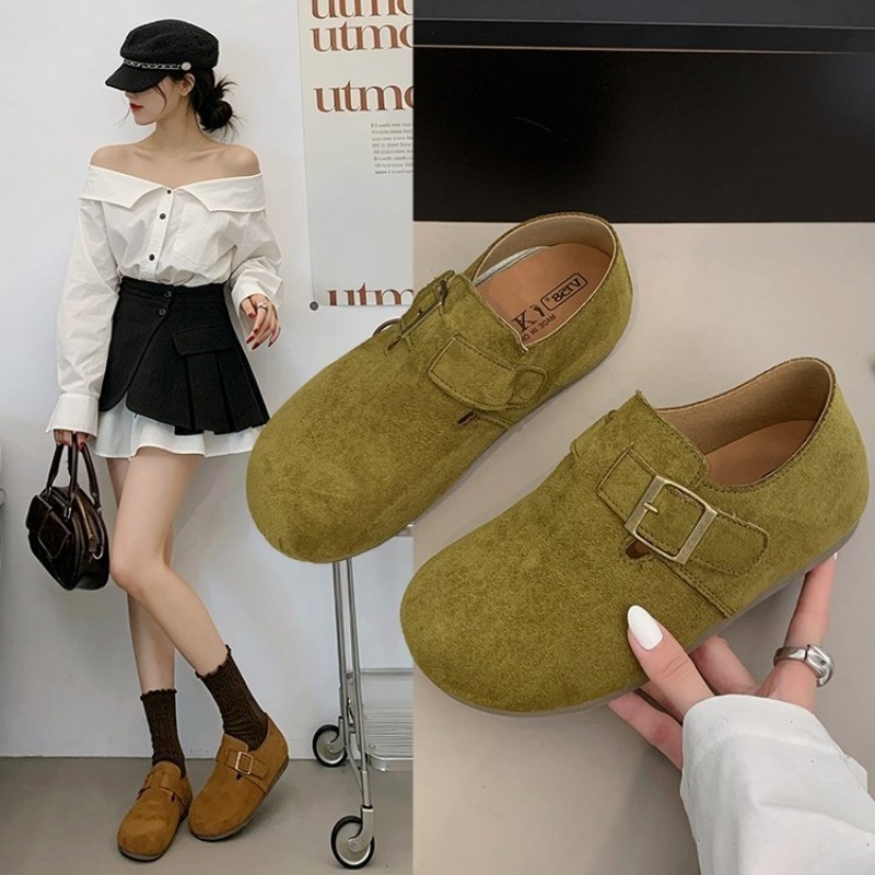 Espadrille Slip On - 여성용 스웨이드 클로즈드 백 버켄 슈즈,