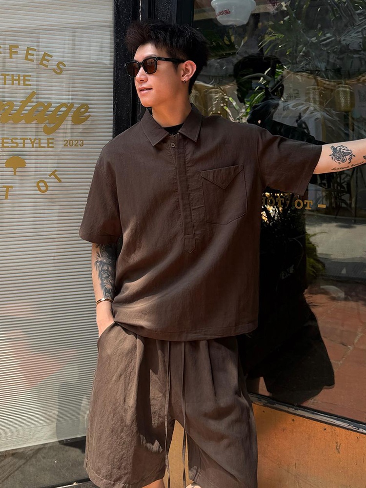 남성 여름 린넨 셔츠 반바지 세트 시원한 느낌 캐주얼  - Linen Shirt Breathable 리뷰 및 가격