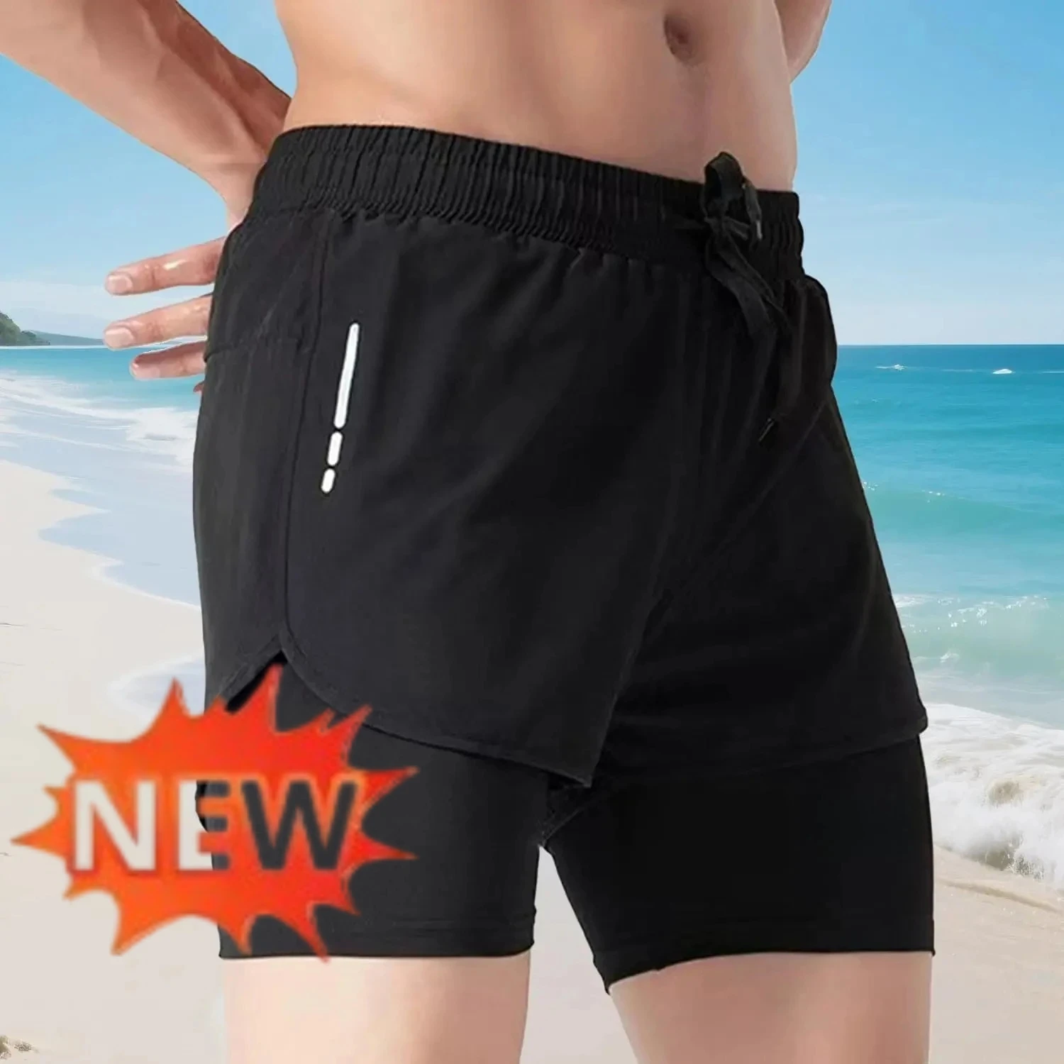 남성용 2-in-1 수영복 겸용 반바지, 빠른 건조 기 - Swim Trunk Quick Dry 리뷰 및 가격