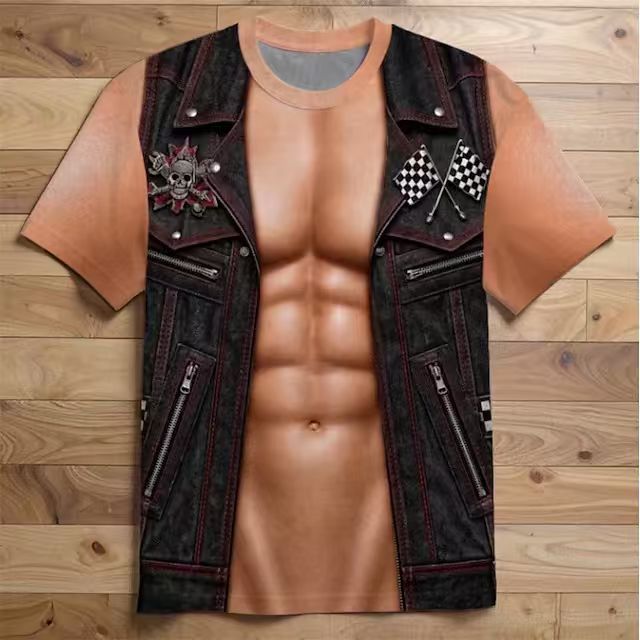 2026 남성용 크리에이티브 가죽 탱크탑 프린트 반소매 - Tank Top Muscle 리뷰 및 가격