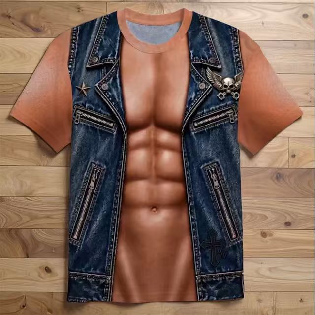 2026 남성용 크리에이티브 가죽 탱크탑 프린트 반소매 - Tank Top Muscle 리뷰 및 가격